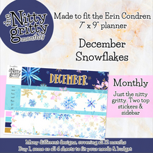 Load image into Gallery viewer, December Snowflakes - The Nitty Gritty Monthly - Erin Condren Vertical Horizontal