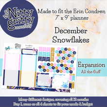 Load image into Gallery viewer, December Snowflakes - The Nitty Gritty Monthly - Erin Condren Vertical Horizontal