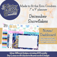 Load image into Gallery viewer, December Snowflakes - The Nitty Gritty Monthly - Erin Condren Vertical Horizontal