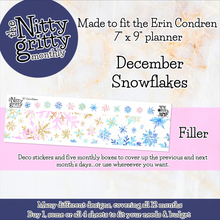 Load image into Gallery viewer, December Snowflakes - The Nitty Gritty Monthly - Erin Condren Vertical Horizontal