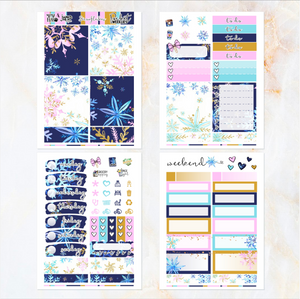 December Snowflakes - POCKET Mini Weekly Kit Planner stickers