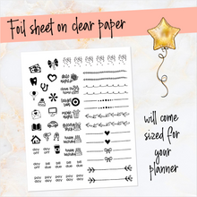 Load image into Gallery viewer, January New Year’s Eve ’24 FOILED monthly - Erin Condren Vertical Horizontal 7&quot;x9&quot;, Happy Planner Classic, Mini &amp; Big
