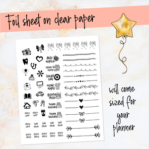January New Year’s Eve ’24 FOILED monthly - Erin Condren Vertical Horizontal 7"x9", Happy Planner Classic, Mini & Big