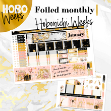 Load image into Gallery viewer, January New Year’s Eve ’24 FOILED monthly - Hobonichi Weeks personal planner