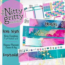 Load image into Gallery viewer, EMERALD - The Nitty Gritty Monthly-Any Month-Erin Condren 7x9 8.5x11 Happy Planner Classic &amp; Big