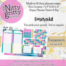 Load image into Gallery viewer, EMERALD - The Nitty Gritty Monthly-Any Month-Erin Condren 7x9 8.5x11 Happy Planner Classic &amp; Big