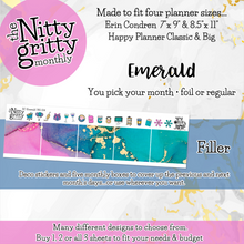 Load image into Gallery viewer, EMERALD - The Nitty Gritty Monthly-Any Month-Erin Condren 7x9 8.5x11 Happy Planner Classic &amp; Big