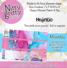 Load image into Gallery viewer, MAJESTIC - The Nitty Gritty Monthly-Any Month-Erin Condren 7x9 8.5x11 Happy Planner Classic &amp; Big