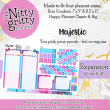 Load image into Gallery viewer, MAJESTIC - The Nitty Gritty Monthly-Any Month-Erin Condren 7x9 8.5x11 Happy Planner Classic &amp; Big