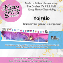 Load image into Gallery viewer, MAJESTIC - The Nitty Gritty Monthly-Any Month-Erin Condren 7x9 8.5x11 Happy Planner Classic &amp; Big