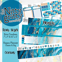 Load image into Gallery viewer, OCEAN - The Nitty Gritty Monthly-Any Month-Erin Condren 7x9 8.5x11 Happy Planner Classic &amp; Big