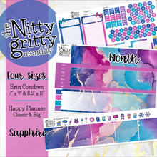 Load image into Gallery viewer, SAPPHIRE - The Nitty Gritty Monthly-Any Month-Erin Condren 7x9 8.5x11 Happy Planner Classic &amp; Big