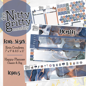 TOPAZ - The Nitty Gritty Monthly-Any Month-Erin Condren 7x9 8.5x11 Happy Planner Classic & Big