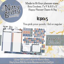 Load image into Gallery viewer, TOPAZ - The Nitty Gritty Monthly-Any Month-Erin Condren 7x9 8.5x11 Happy Planner Classic &amp; Big
