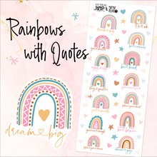 Load image into Gallery viewer, Rainbow Inspirational Quotes Deco sheet - planner stickers          (S-109-43)