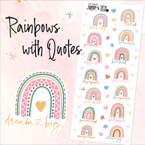 Rainbow Inspirational Quotes Deco sheet - planner stickers          (S-109-43)