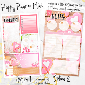 February Valentine Love Notes monthly sticker - Erin Condren Vertical Horizontal 7"x9", Happy Planner Classic, Mini & Big