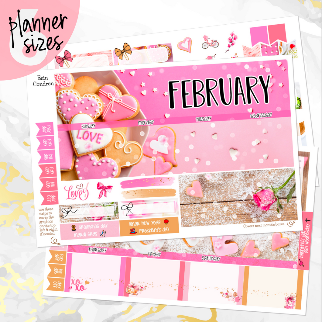 February Valentine Love monthly - Erin Condren Vertical Horizontal 7