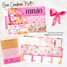 Load image into Gallery viewer, February Valentine Love FOILED monthly - Erin Condren Vertical Horizontal 7&quot;x9&quot;, Happy Planner Classic, Mini &amp; Big