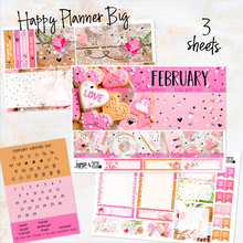 Load image into Gallery viewer, February Valentine Love FOILED monthly - Erin Condren Vertical Horizontal 7&quot;x9&quot;, Happy Planner Classic, Mini &amp; Big