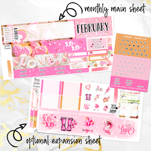 February Valentine Love '24 monthly - Hobonichi Cousin A5 personal planner