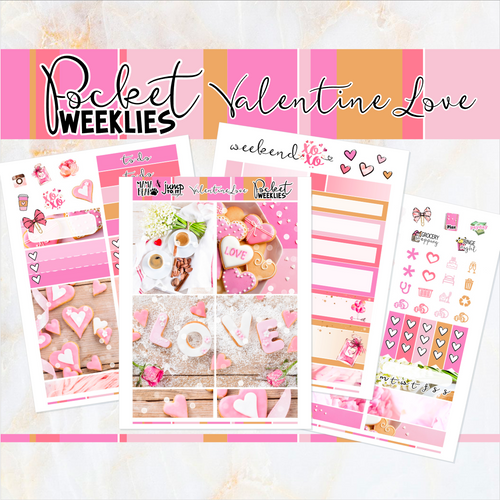 Valentine Love - POCKET Mini Weekly Kit Planner stickers
