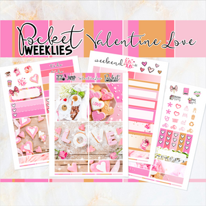 February Valentine Love - POCKET Mini Weekly Kit Planner stickers