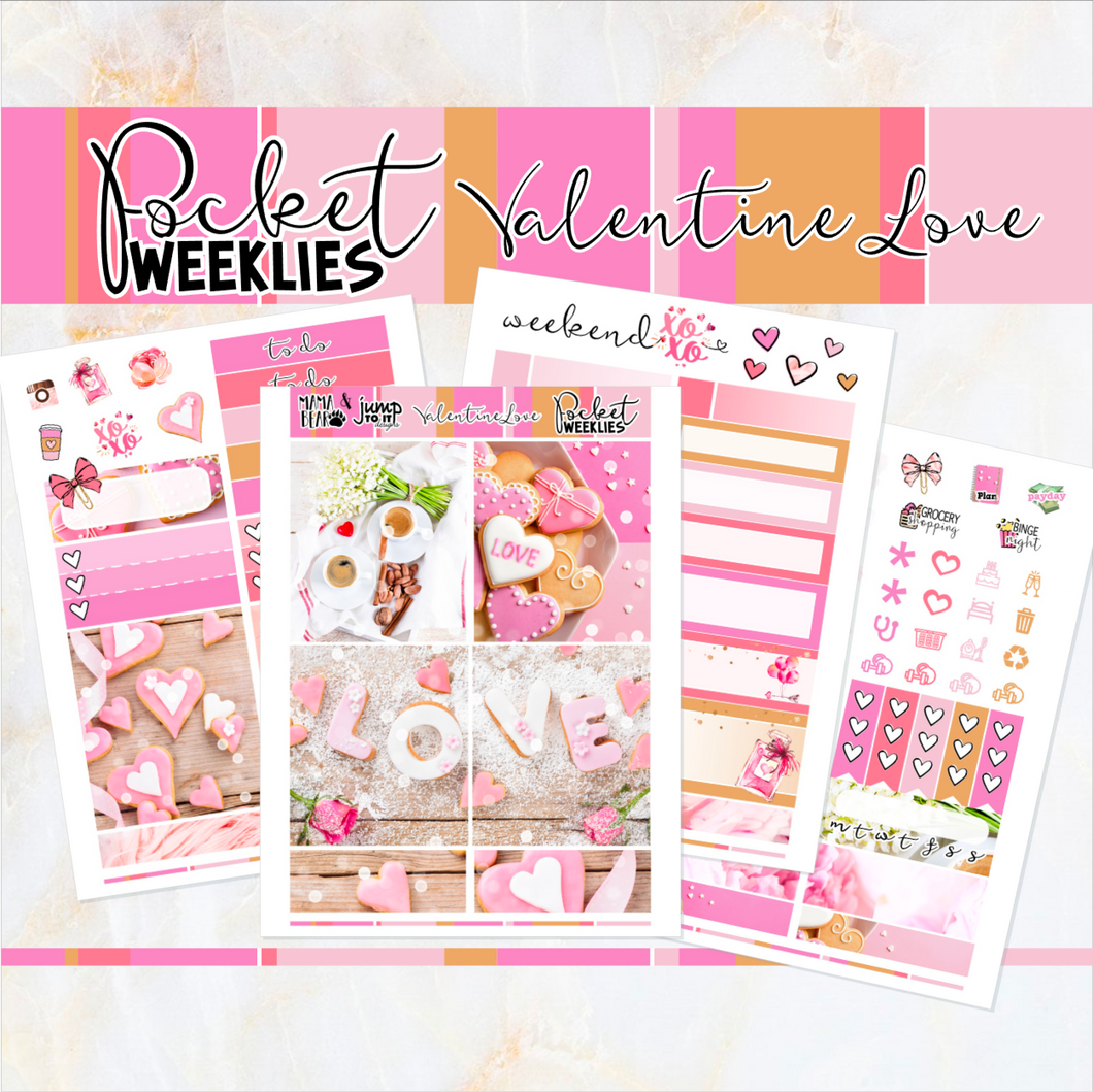 Valentine Love - POCKET Mini Weekly Kit Planner stickers