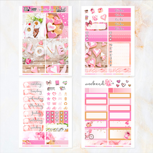 February Valentine Love - POCKET Mini Weekly Kit Planner stickers