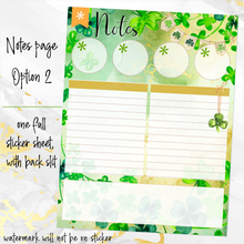 Load image into Gallery viewer, March St Patrick’s Day ’24 Notes monthly sticker - Erin Condren Vertical Horizontal 7&quot;x9&quot;, Happy Planner Classic, Mini &amp; Big