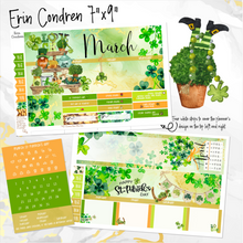 Load image into Gallery viewer, March St Patrick’s Day ’24 monthly - Erin Condren Vertical Horizontal 7&quot;x9&quot;, Happy Planner Classic, Mini &amp; Big
