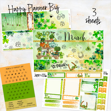 Load image into Gallery viewer, March St Patrick’s Day ’24 FOILED monthly - Erin Condren Vertical Horizontal 7&quot;x9&quot;, Happy Planner Classic, Mini &amp; Big