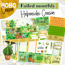 Load image into Gallery viewer, March St Patrick’s Day ’24 FOILED monthly - Hobonichi Cousin A5 personal planner