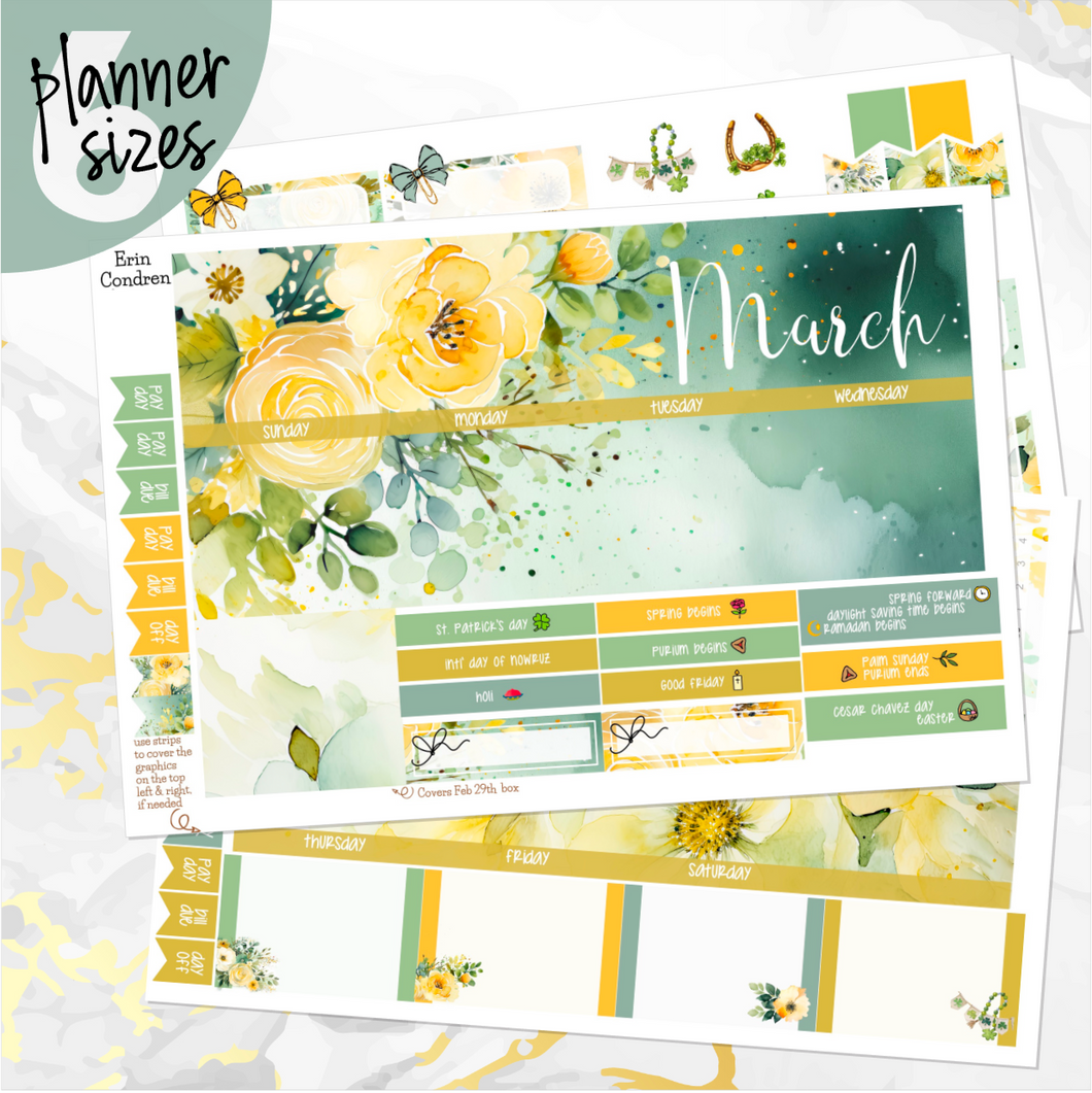 March Dreamy Floral monthly - Erin Condren Vertical Horizontal 7