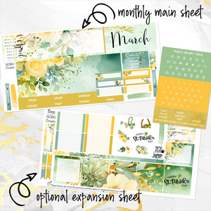 March Dreamy '24 Floral monthly - Hobonichi Cousin A5 personal planner