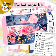 Load image into Gallery viewer, April Spring Blush &#39;24 FOILED monthly - Erin Condren Vertical Horizontal 7&quot;x9&quot;, Happy Planner Classic, Mini &amp; Big
