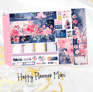 April Spring Blush FOILED monthly - Erin Condren Vertical Horizontal 7"x9", Happy Planner Classic, Mini & Big