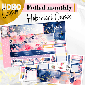 April Spring Blush '24 FOILED monthly - Hobonichi Cousin A5 personal planner