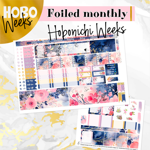 April Spring Blush '24 FOILED monthly - Hobonichi Weeks personal planner