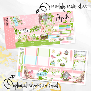 April Spring Whisper monthly - Hobonichi Cousin A5 personal planner