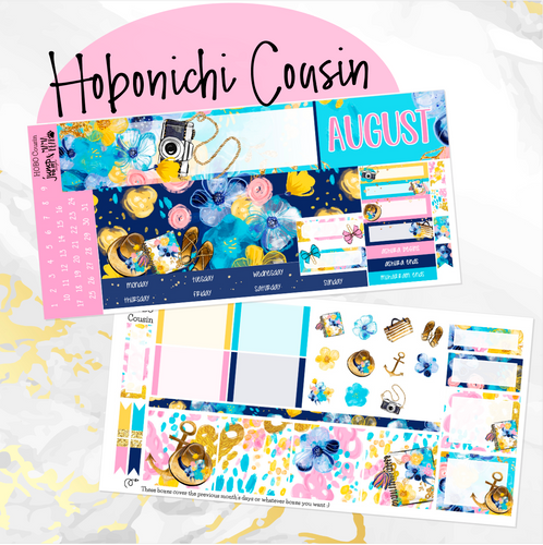 August Tropical Escape monthly - Hobonichi Cousin A5 personal planner