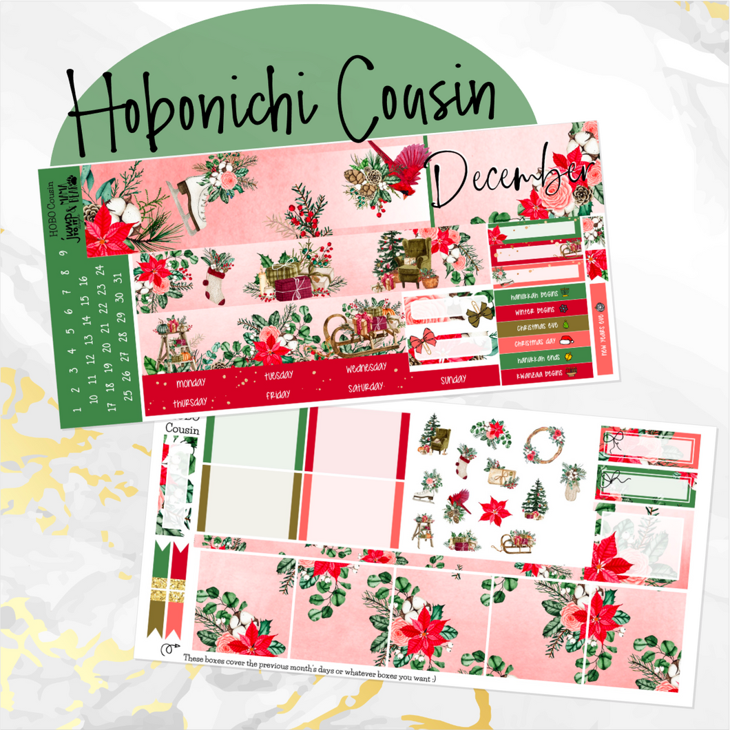 December Christmas Joy monthly - Hobonichi Cousin A5 personal planner