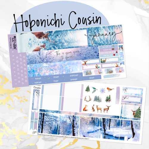 January Winter’s Dream monthly - Hobonichi Cousin A5 personal planner