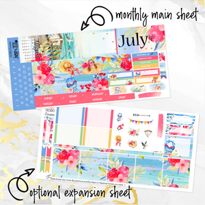 July Seaside 4th monthly - Hobonichi Cousin A5 personal planner