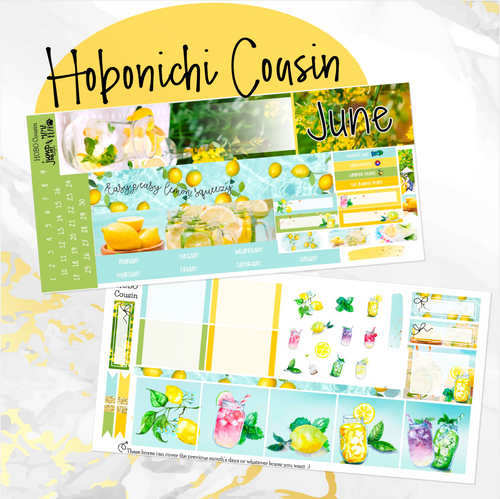 June Lemon Breeze monthly - Hobonichi Cousin A5 personal planner