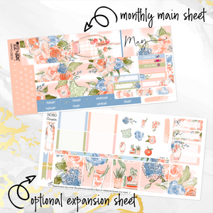 May Peachy Blue monthly - Hobonichi Cousin A5 personal planner