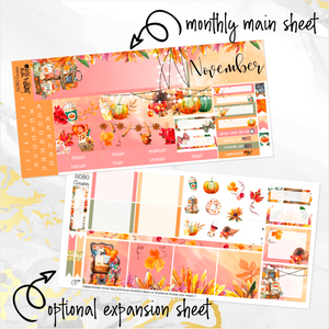 November Thanksgiving Bliss monthly - Hobonichi Cousin A5 personal planner
