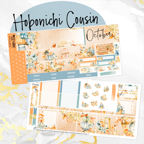 October Autumn Harmony monthly - Hobonichi Cousin A5 personal planner