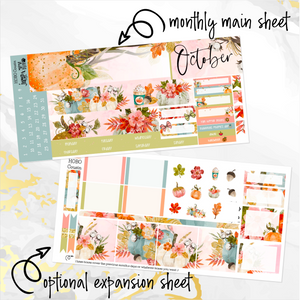 October Harvest Romance monthly - Hobonichi Cousin A5 personal planner