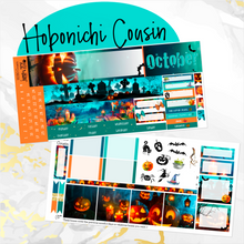 Load image into Gallery viewer, October Haunting Halloween monthly - Hobonichi Cousin A5 personal planner
